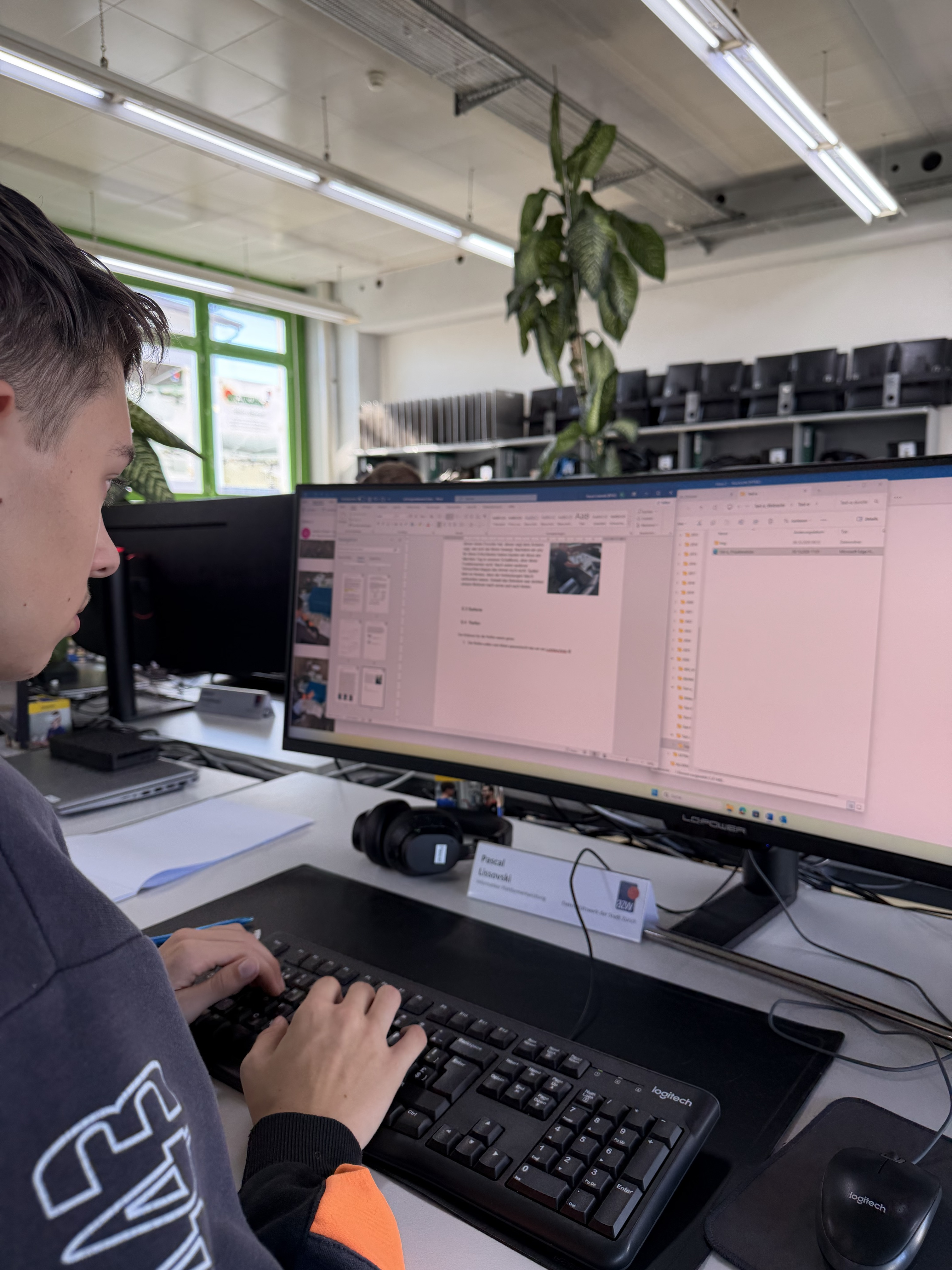 Pascal am Doku am arbeiten